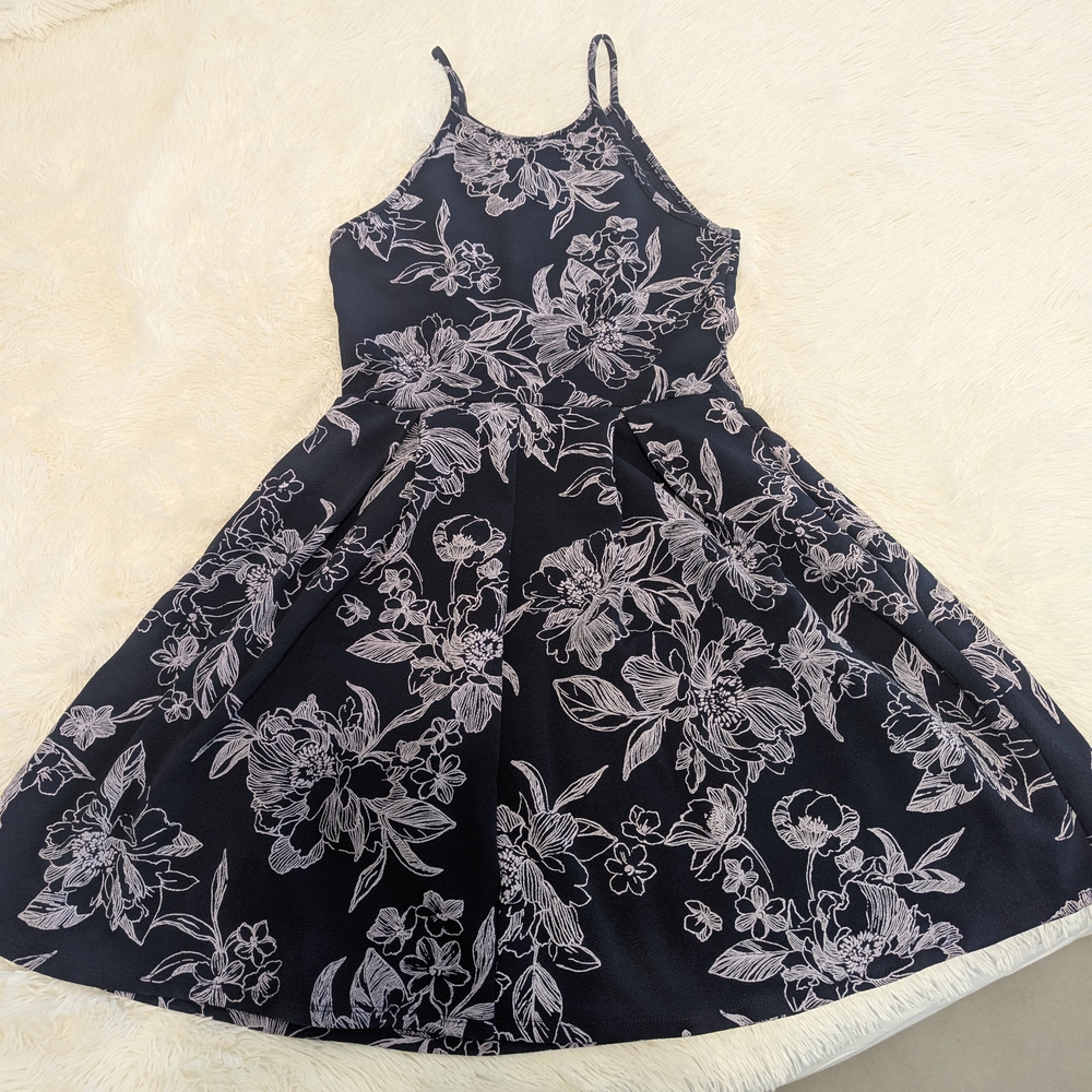 Soprano Navy and White Floral Women's Dress